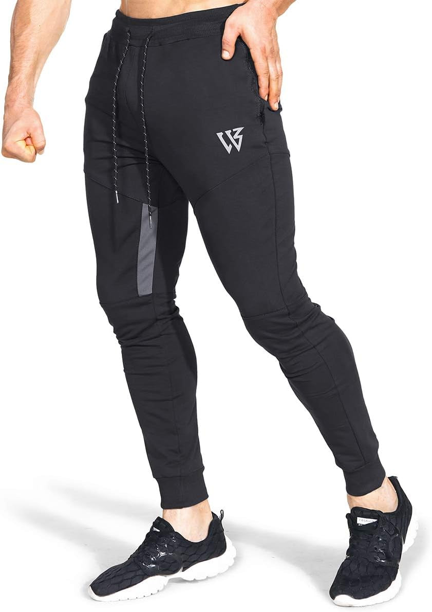 Men's Vertex Slim Fit Gym Trousers - Athletic Jogging Bottoms for Running and Sports