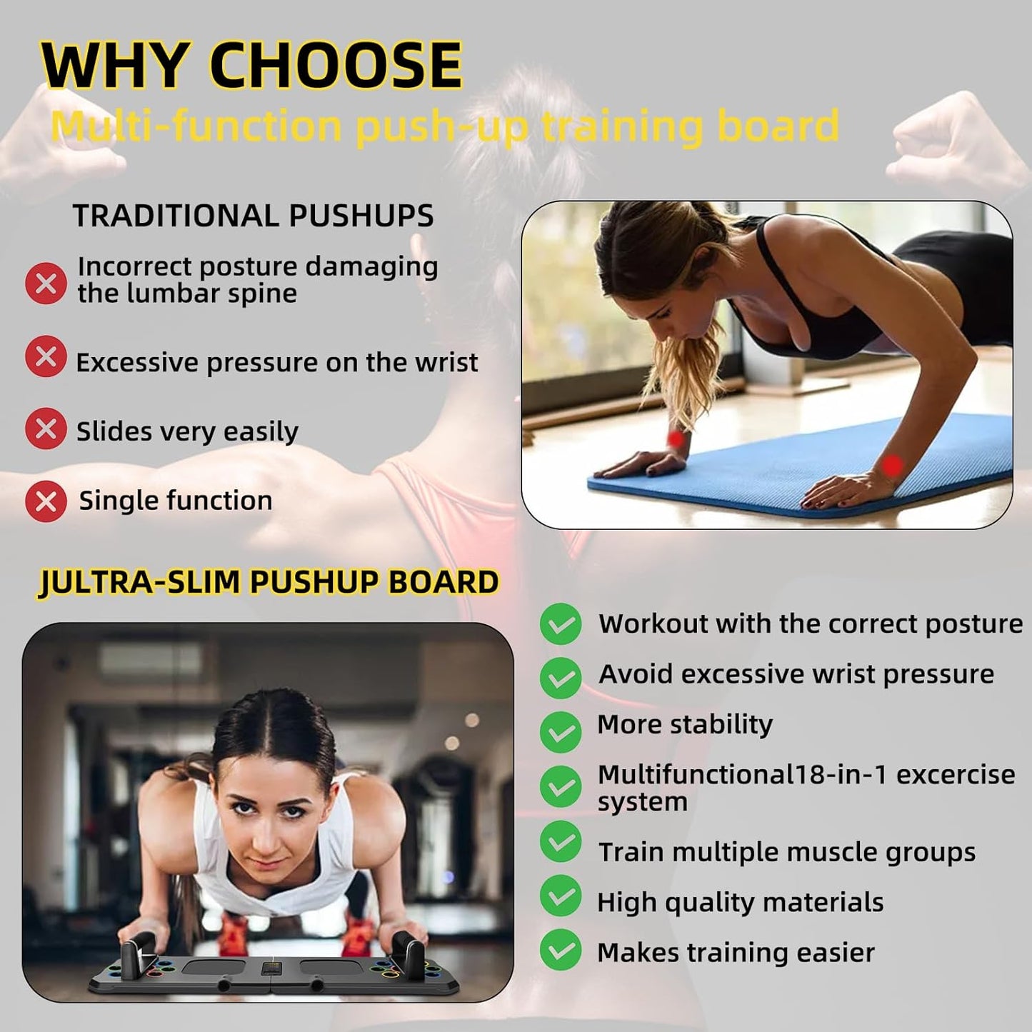 Push up Board with Automatic Count, 24 in 1 Press up Board Exercise Equipment for Home Use, System Fitness Floor Chest Muscle Exercise Professional Equipment Burn Fat for Men & Women Strength Training
