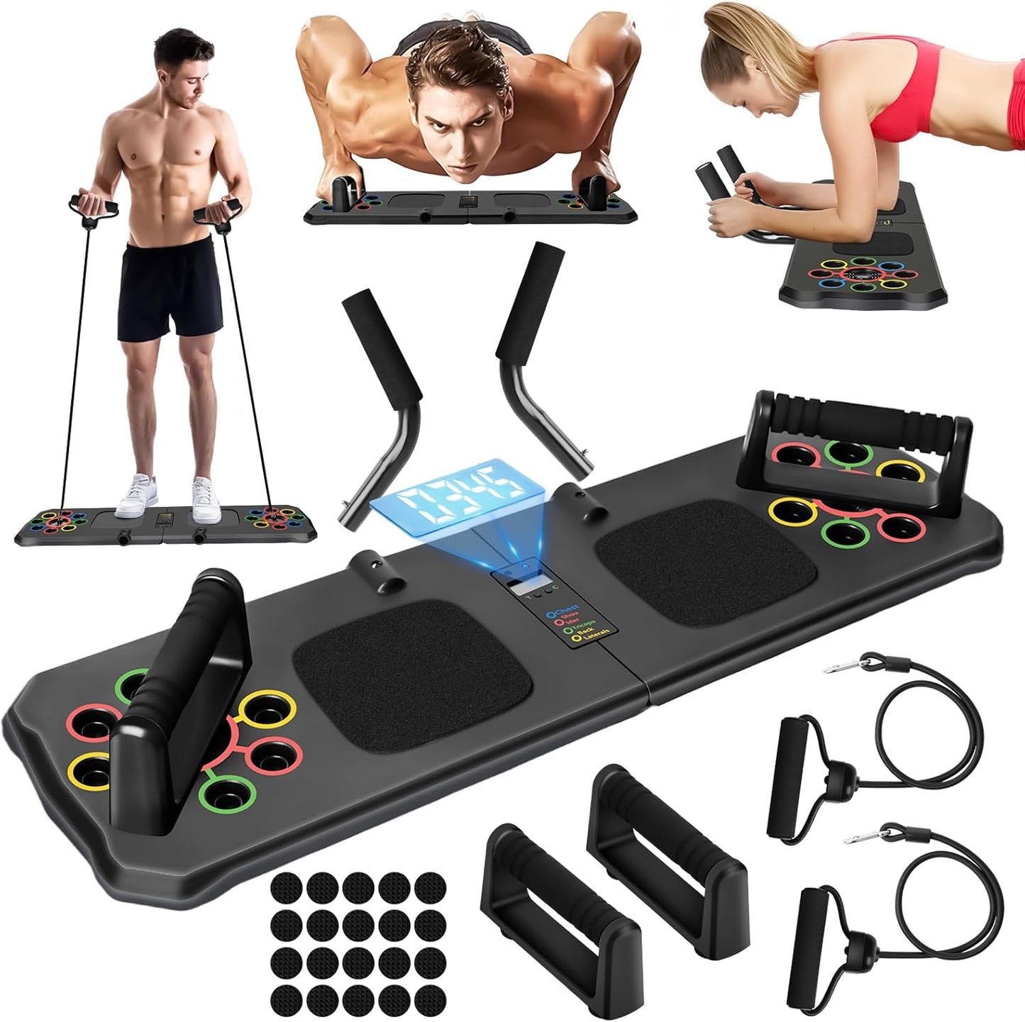 Push up Board with Automatic Count, 24 in 1 Press up Board Exercise Equipment for Home Use, System Fitness Floor Chest Muscle Exercise Professional Equipment Burn Fat for Men & Women Strength Training