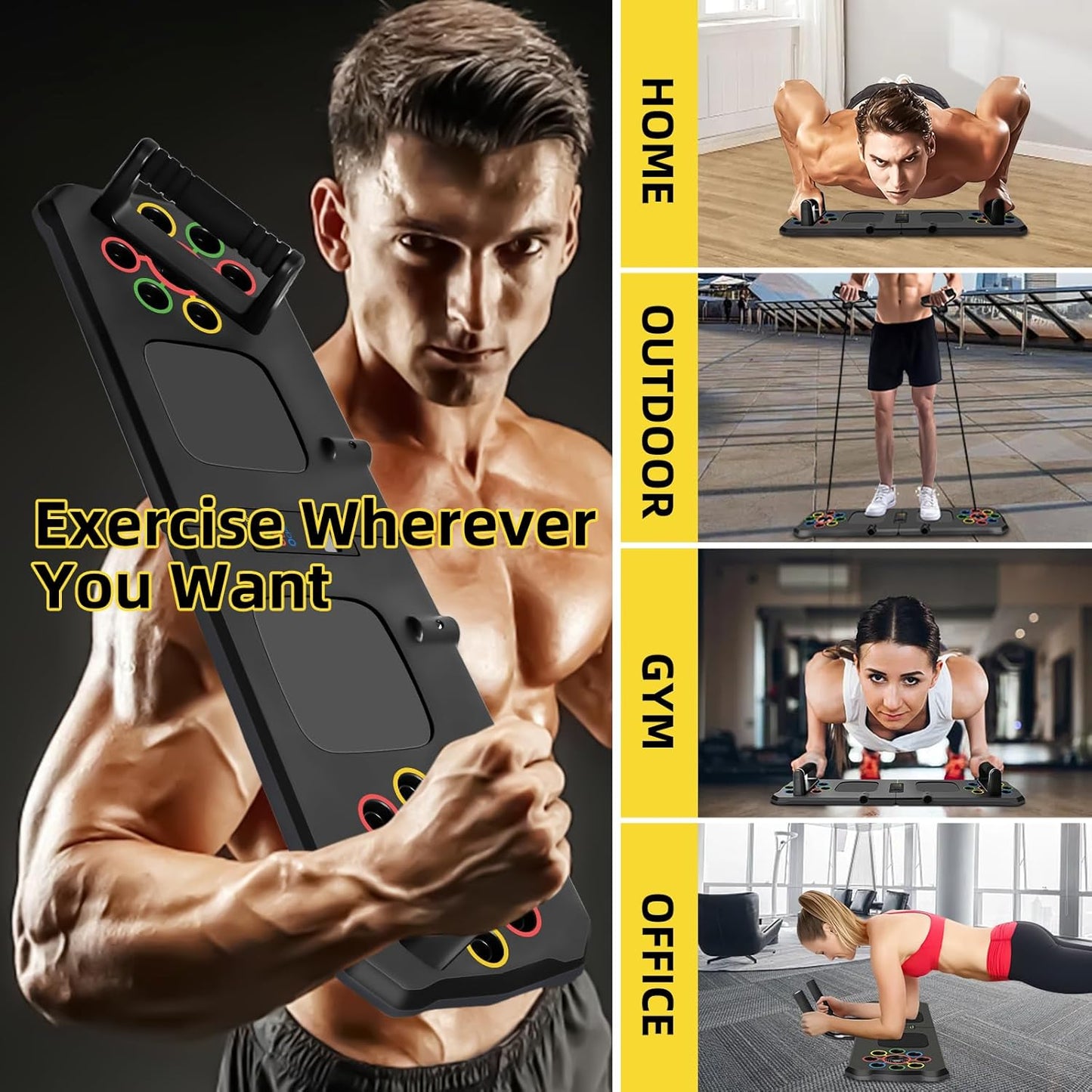 Push up Board with Automatic Count, 24 in 1 Press up Board Exercise Equipment for Home Use, System Fitness Floor Chest Muscle Exercise Professional Equipment Burn Fat for Men & Women Strength Training