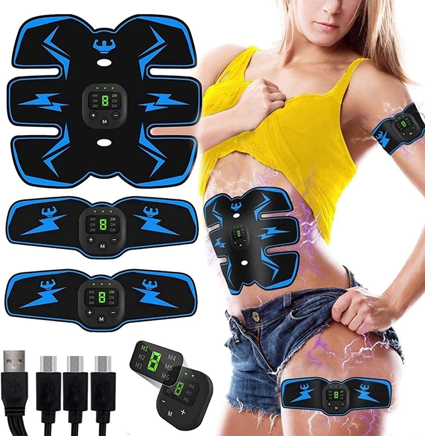 Rechargeable EMS Abdominal Muscle Stimulator ABS Trainer Toner