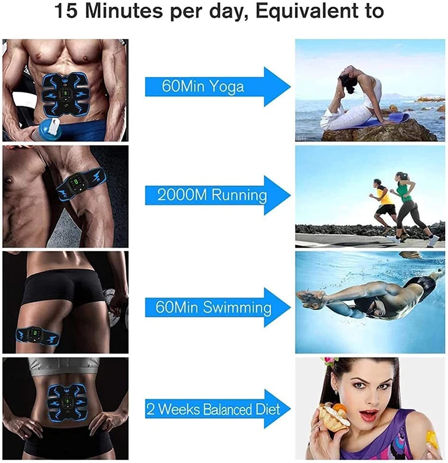 Rechargeable EMS Abdominal Muscle Stimulator ABS Trainer Toner
