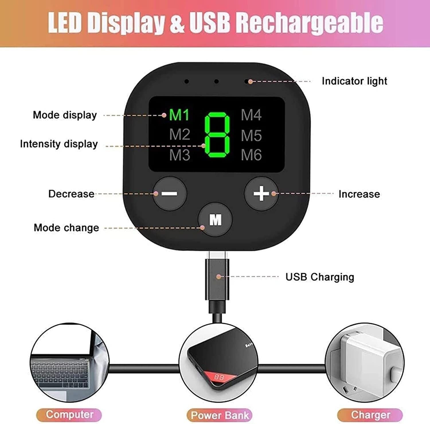 Rechargeable EMS Abdominal Muscle Stimulator ABS Trainer Toner