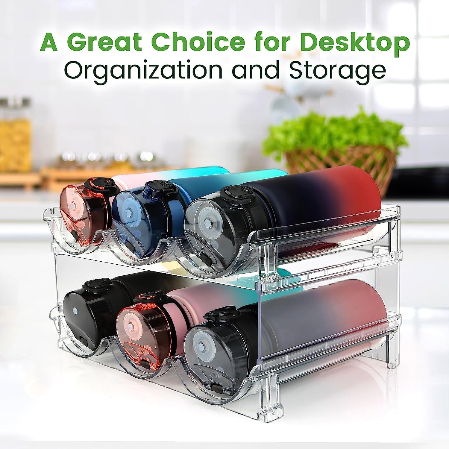 Water Bottle Organizer for Cabinet, Water Bottle Storage Organizer