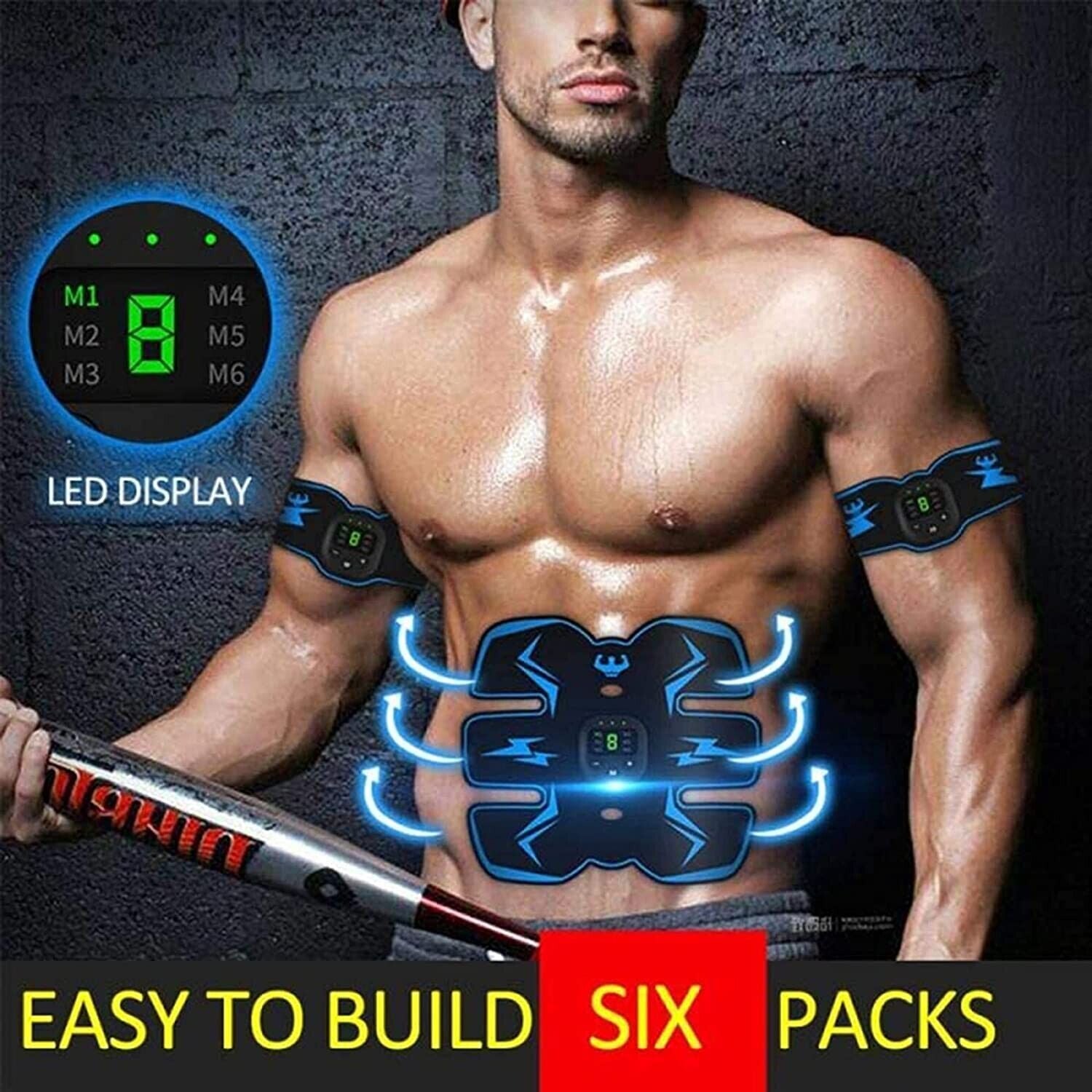 Rechargeable EMS Abdominal Muscle Stimulator ABS Trainer Toner