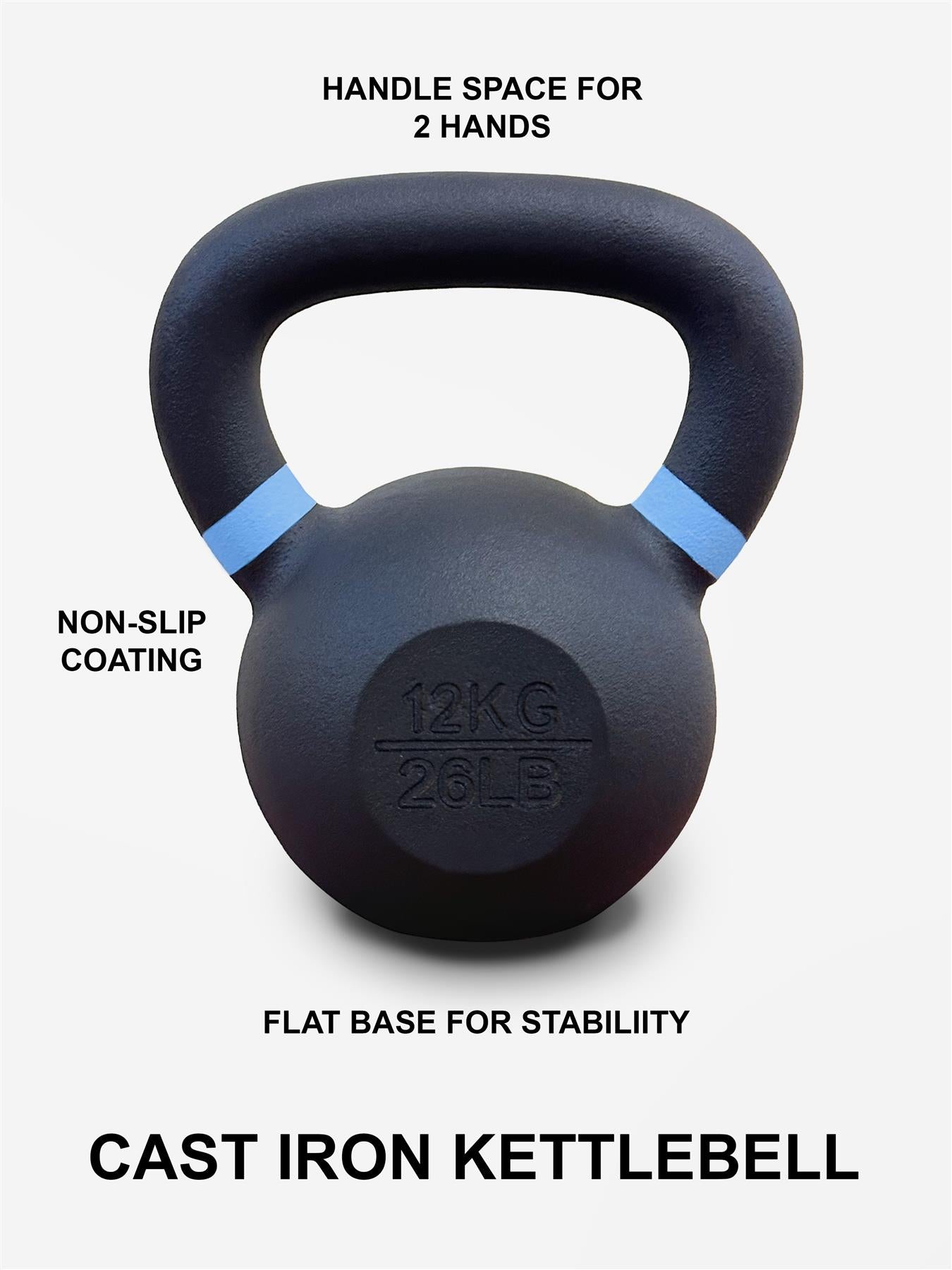 2-28Kg Kettlebells Cast Iron Neoprene Weights Fitness Exercise