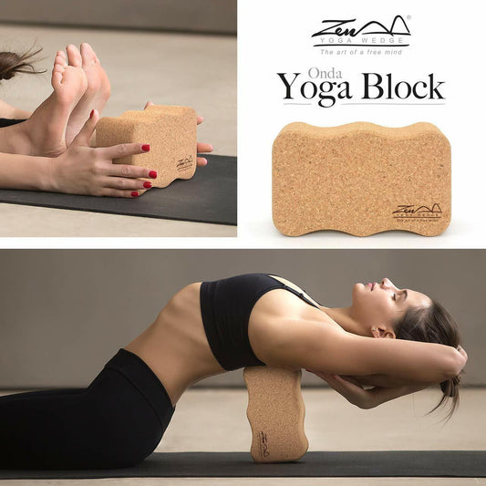 Cork Wood Exercise ONDA YOGA BLOCK WAVE Brick