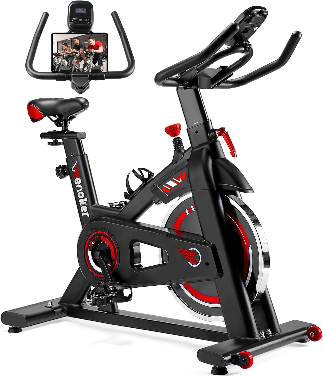 Exercise Bike Indoor Cycling, Spin Bike Exercise Equipment for Home Gym Use with LCD Display & Tablet Holder Fitness Workout Cardio Training Machine