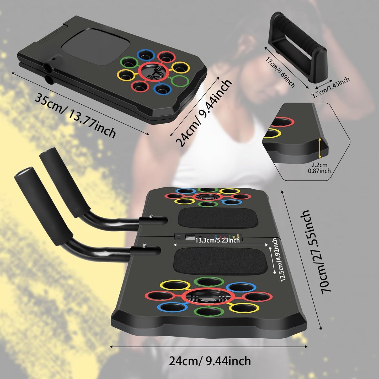 Push up Board with Automatic Count, 24 in 1 Press up Board Exercise Equipment for Home Use, System Fitness Floor Chest Muscle Exercise Professional Equipment Burn Fat for Men & Women Strength Training
