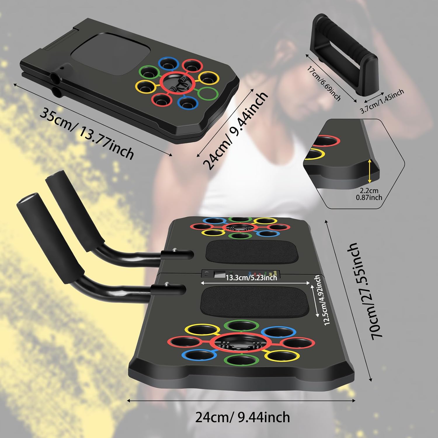 Push up Board with Automatic Count, 24 in 1 Press up Board Exercise Equipment for Home Use, System Fitness Floor Chest Muscle Exercise Professional Equipment Burn Fat for Men & Women Strength Training
