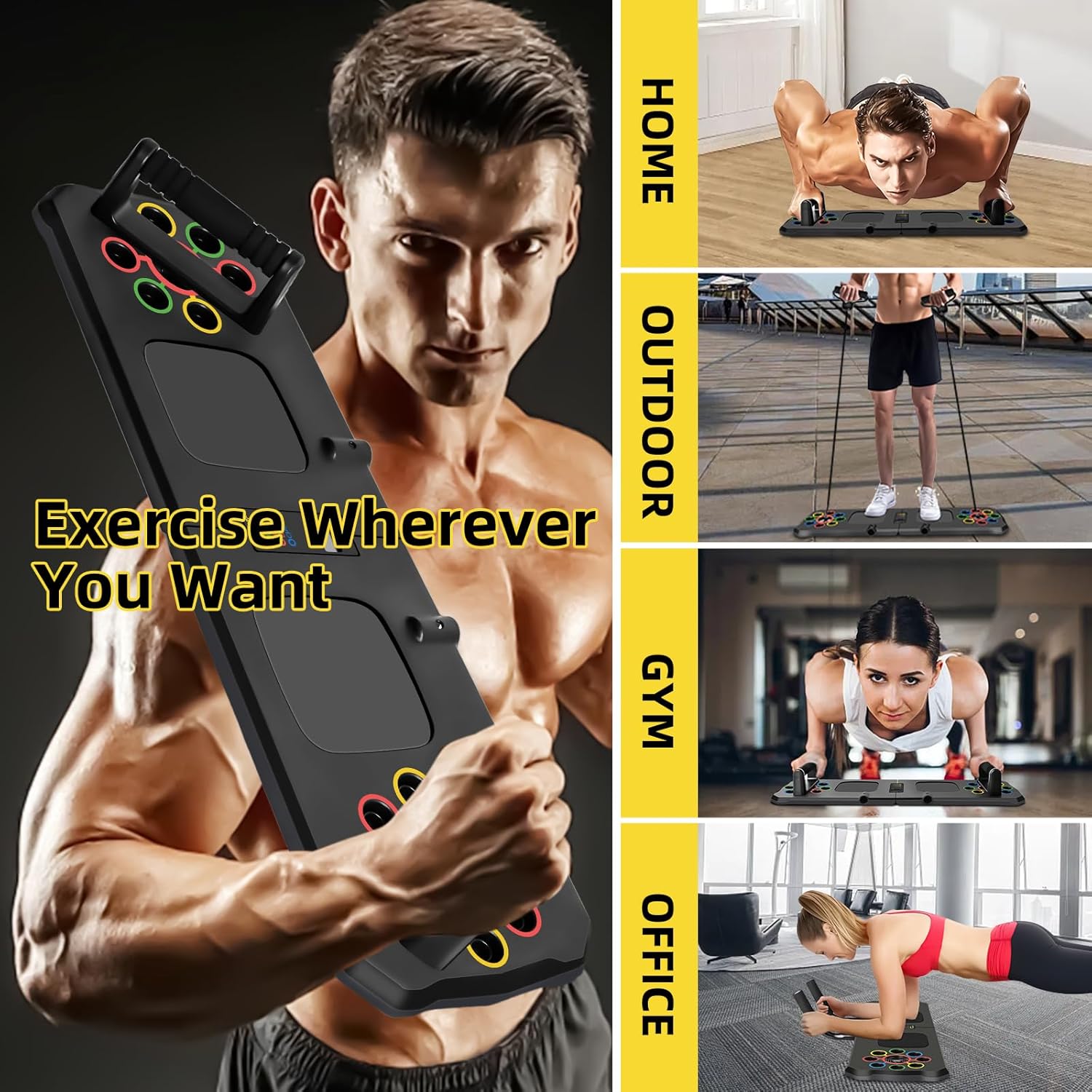 Push up Board with Automatic Count, 24 in 1 Press up Board Exercise Equipment for Home Use, System Fitness Floor Chest Muscle Exercise Professional Equipment Burn Fat for Men & Women Strength Training