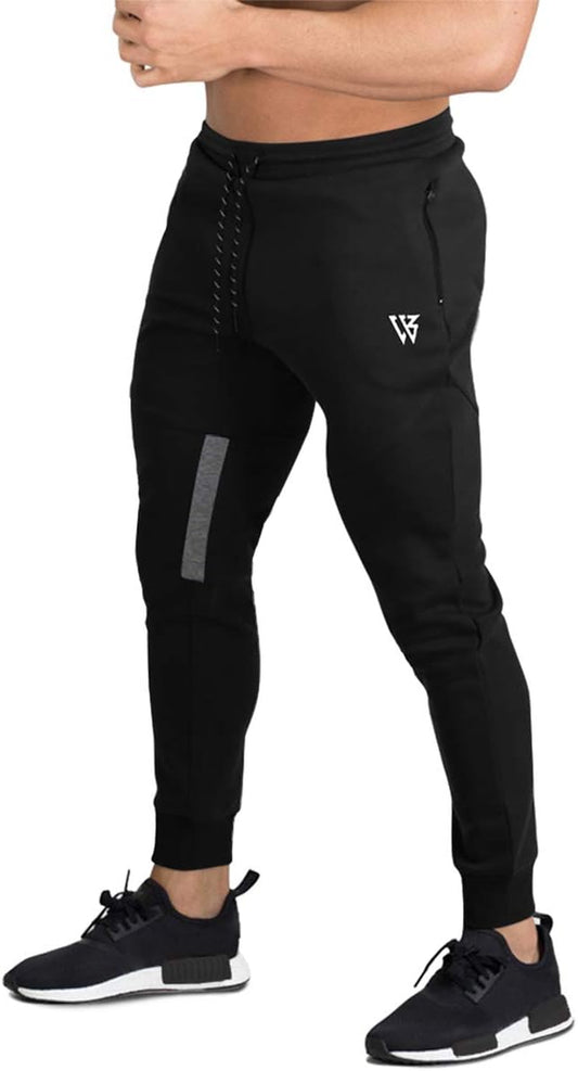 Men's Vertex Slim Fit Gym Trousers - Athletic Jogging Bottoms for Running and Sports