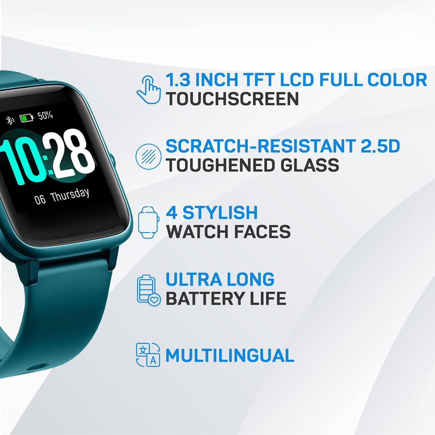 Move Veryfitpro Smart Watch HR Heart Rate Sleep Monitor IP68 Waterproof Activity Fitness Tracker