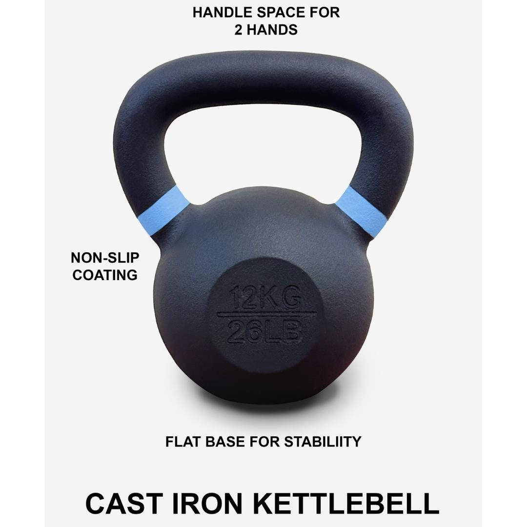 2-28Kg Kettlebells Cast Iron Neoprene Weights Fitness Exercise